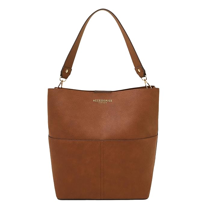 Women's Tan Bucket Shoulder Bag