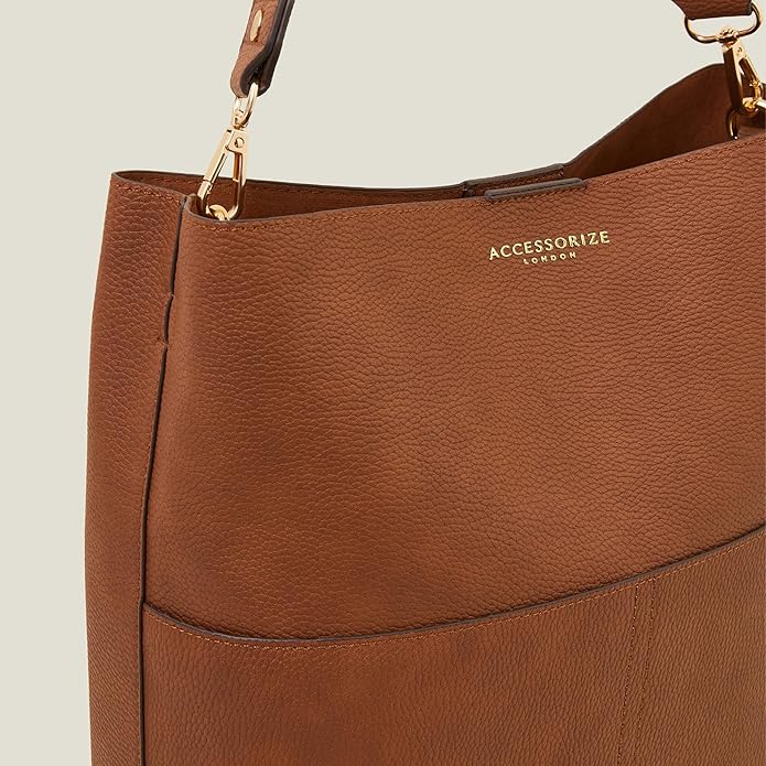Women's Tan Bucket Shoulder Bag