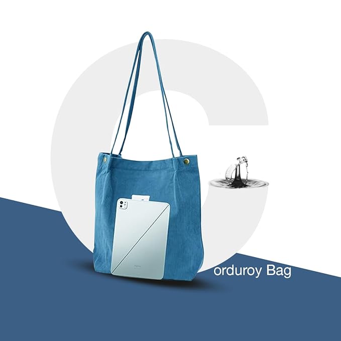 Women Corduroy Shoulder Tote Bag – Stylish & Versatile