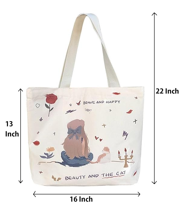 Women Reusable Classic Tote Bag With Pocket
