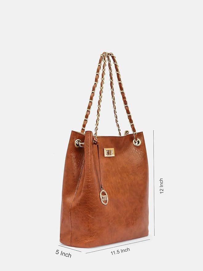 Leather Bucket Bag for Women