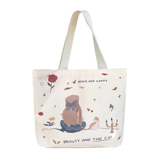Women Reusable Classic Tote Bag With Pocket