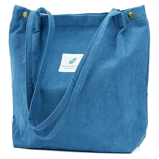 Women Corduroy Shoulder Tote Bag – Stylish & Versatile