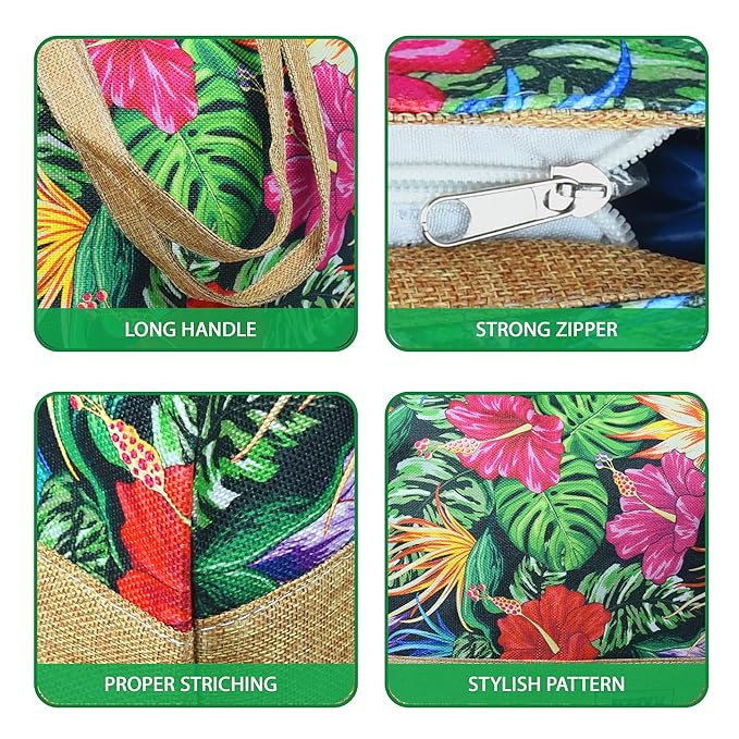 Women's Canvas Zipper Tote Bags