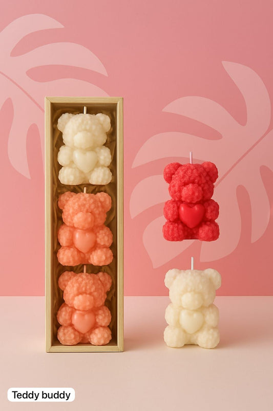 Teddy Buddy Set of 3 candle