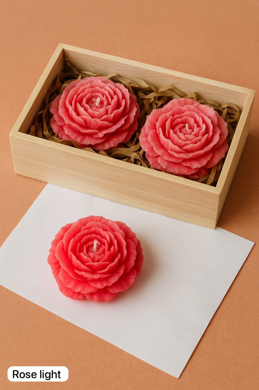 Rose Candle Set of 2