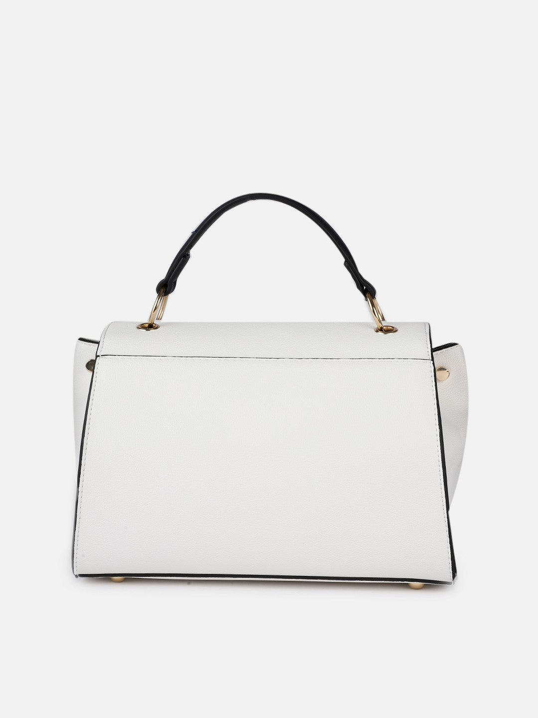 White Solid Satchel Bag